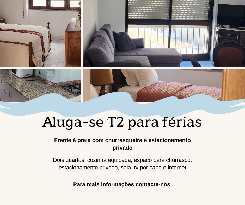 Aluga-se T2 frente á praia para férias